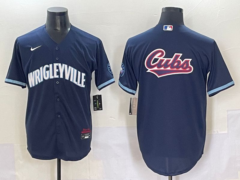 Men 2025 Chicago Cubs Blank Blue City Edition Nike MLB Jersey style 4